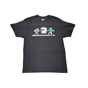 Star Wars Mens Large Pixelated Han Solo Greedo Short Sleeve Graphic Tee